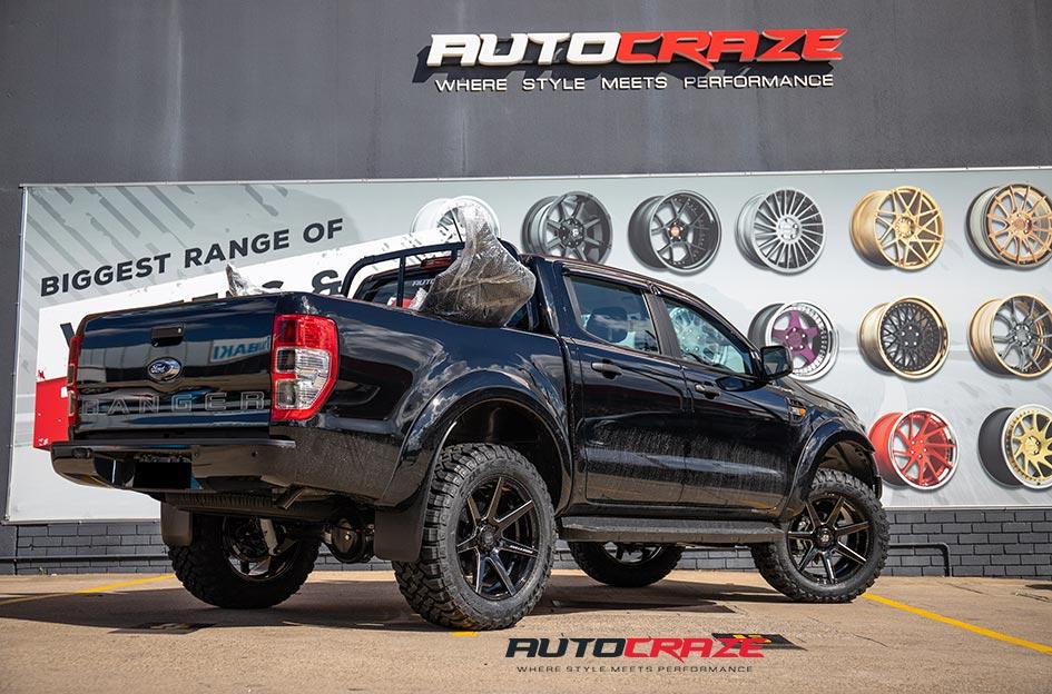 FORD RANGER AVALANCHE MATTE BLACK MILLED FONT